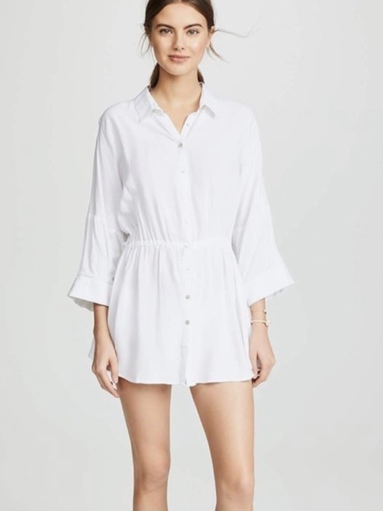 l*space Other - L*SPACE Pacifica White Button-Front Swim Coverup Tunic